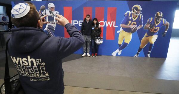 Make-A-Wish kids and their families got a private tour of Mercedes-Benz Stadium . The youth will go to Super Bowl LIII on Sunday. Bob Andres / bandres@ajc.com