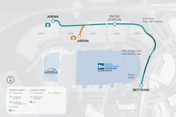 The Glydways pilot program will take riders from the Skytrain to the Georgia International Convention Center and the Gateway Center Arena. 