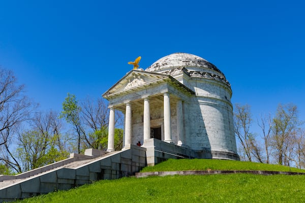 The National Military Park in Vicksburg is dotted with monuments marking the 1863 Civil War battle that took place there. 
Courtesy of Visit Vicksburg / Tate K. Nations