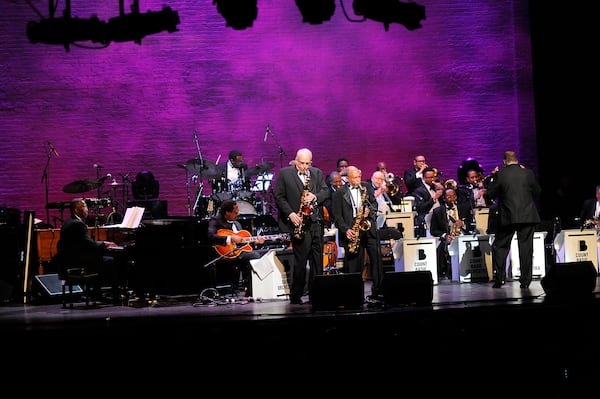 The Count Basie Orchestra performs at the red carpet at the Jazz Foundation of America's 17th annual "A Great Night In Harlem" gala concert at The Apollo Theater on Thursday, April 4, 2019, in New York. (Photo by Brad Barket/Invision/AP)