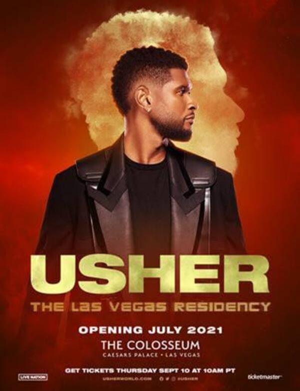 Usher heads to Las Vegas in July 2021.