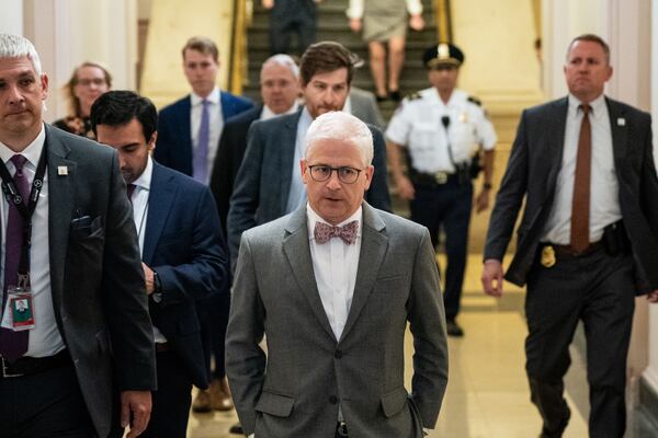 U.S. Rep. Patrick McHenry, R-N.C., is serving as interim  House leader. The Hamas attack on Israel provided a stark and real example of the repercussions of the U.S. House operating without an elected leader just days after Speaker Kevin McCarthy’s ouster. (Kent Nishimura/The New York Times)
                      