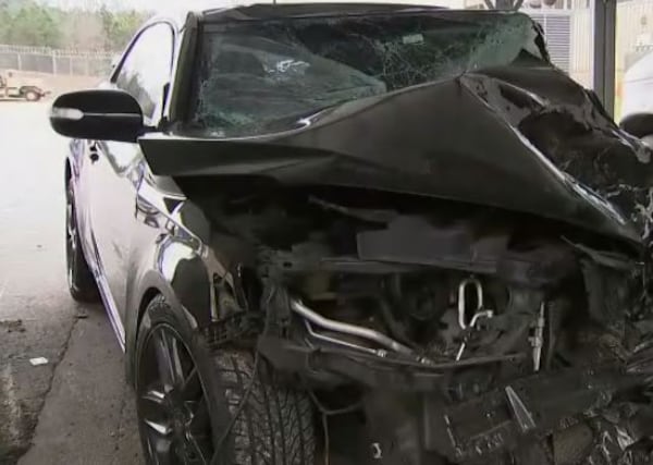 Nichole Allen's Kia Forte was damaged extensively after a head-on crash. (Credit: Channel 2 Action News)