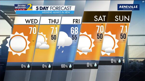 Five-day forecast for Oct. 18, 2023.