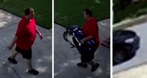 Gwinnett police need your help identifying a man captured on surveillance cameras stealing a mini-motorcycle from a home in unincorporated Lawrenceville. (Credit: Gwinnett County Police Department)