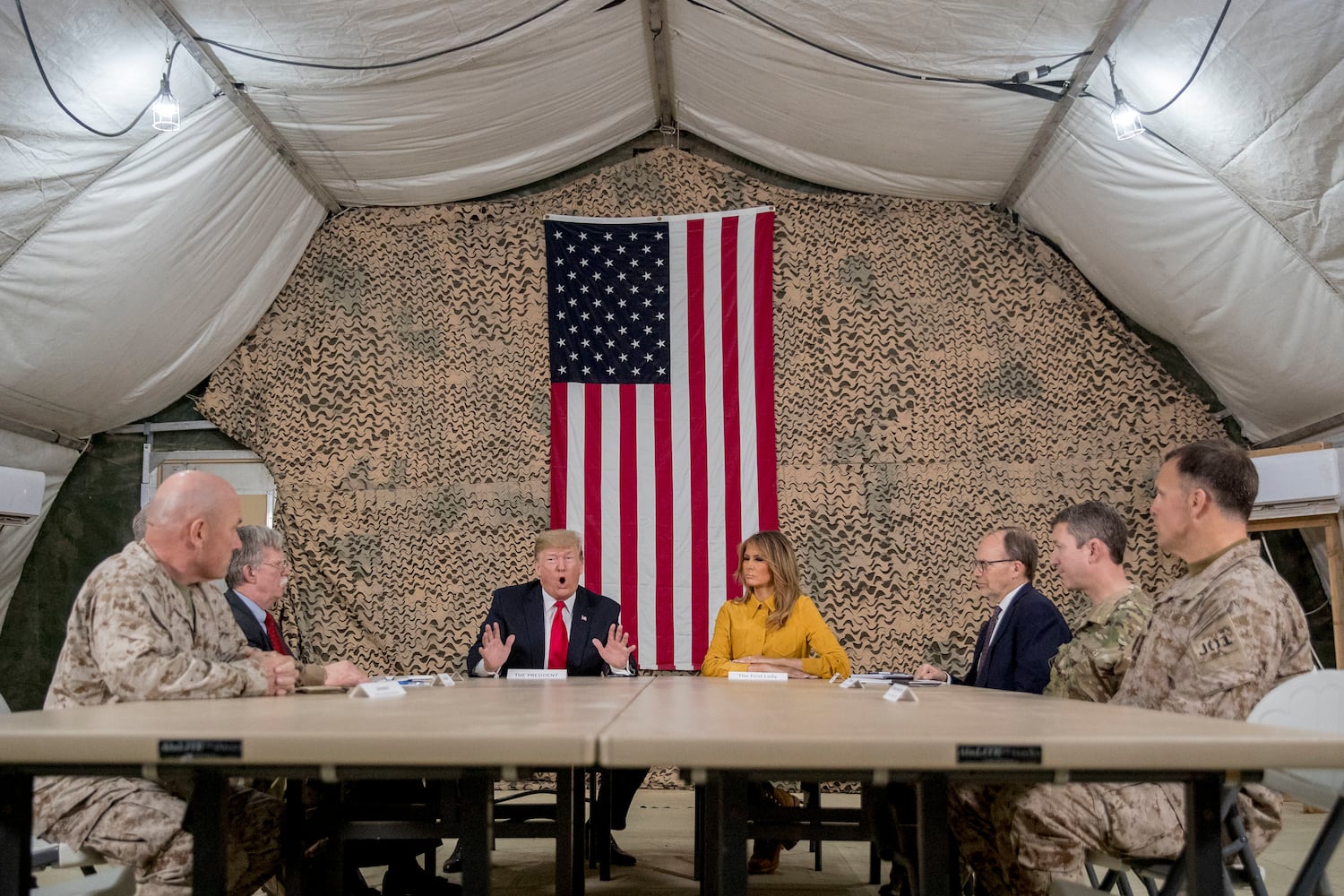 Trump makes unannounced visit to troops in Iraq