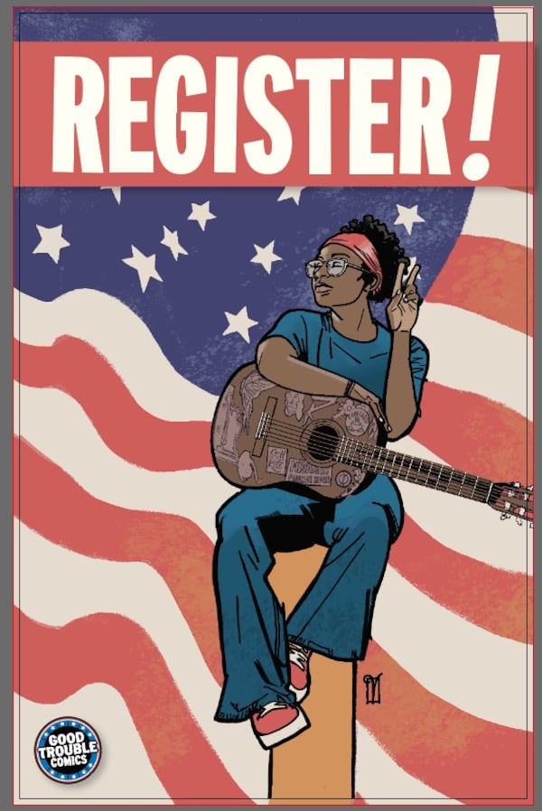 At Dragon Con, Aydin and collaborators Kelly Sue DeConnick and Valentine De Landro will debut the politically themed comic books “Register!” and “Recognized.” 