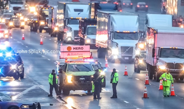 All eastbound lanes were temporarily shut down when Atlanta police first responded to the scene.