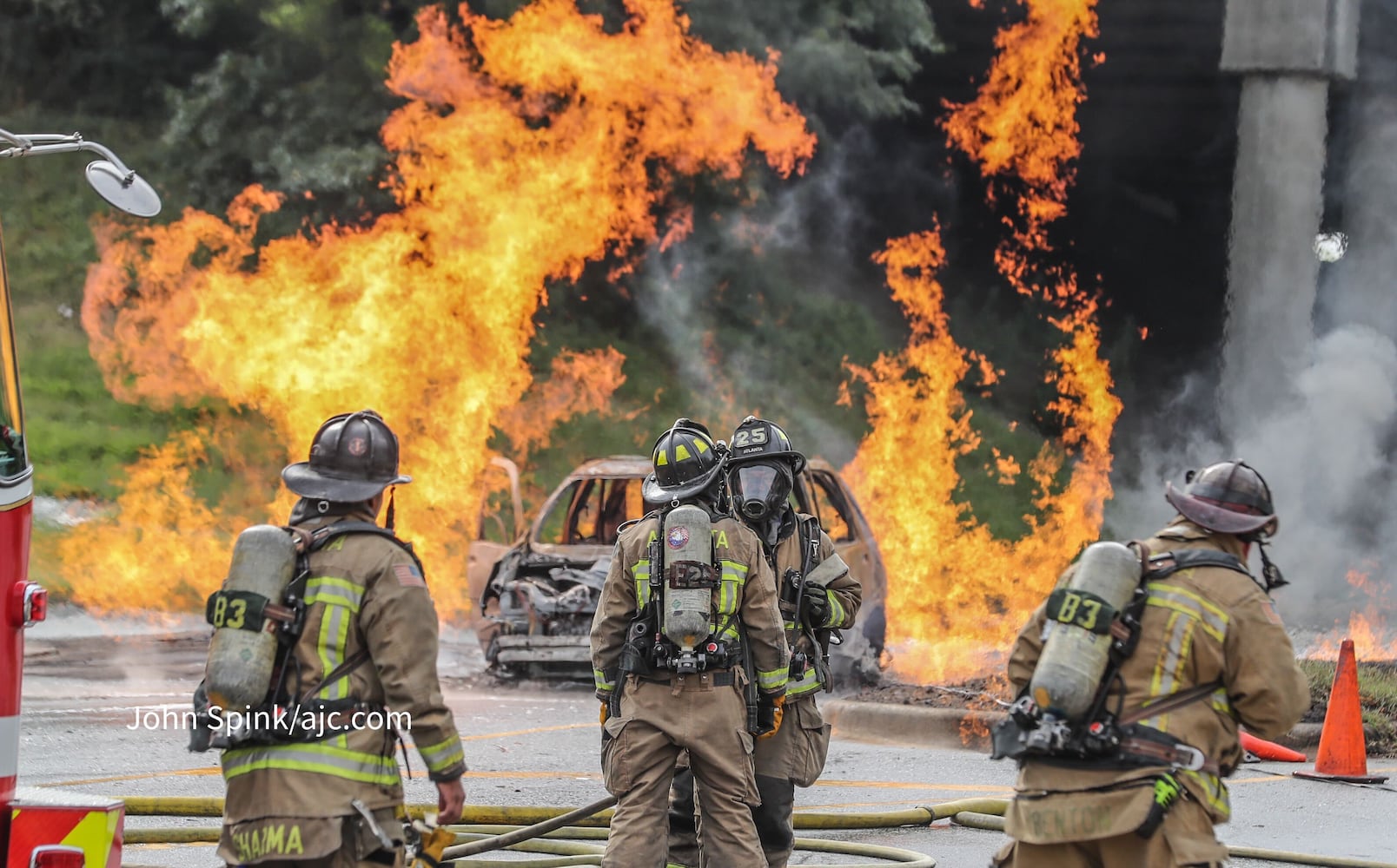 Gas fire shuts Langford Parkway