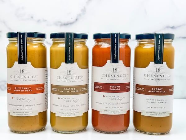 18 Chestnuts offers a subscription service for its plant-based soups. Courtesy of 18 Chestnuts