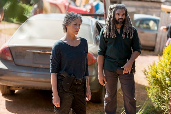  Melissa McBride as Carol Peletier, Khary Payton as Ezekiel - The Walking Dead _ Season 8, Episode 13 - Photo Credit: Gene Page/AMC