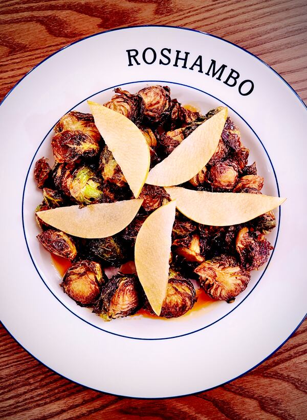 Roshambo's Brussels sprouts get a flavor burst from sweet unagi sauce. Courtesy of Layla Ritchie