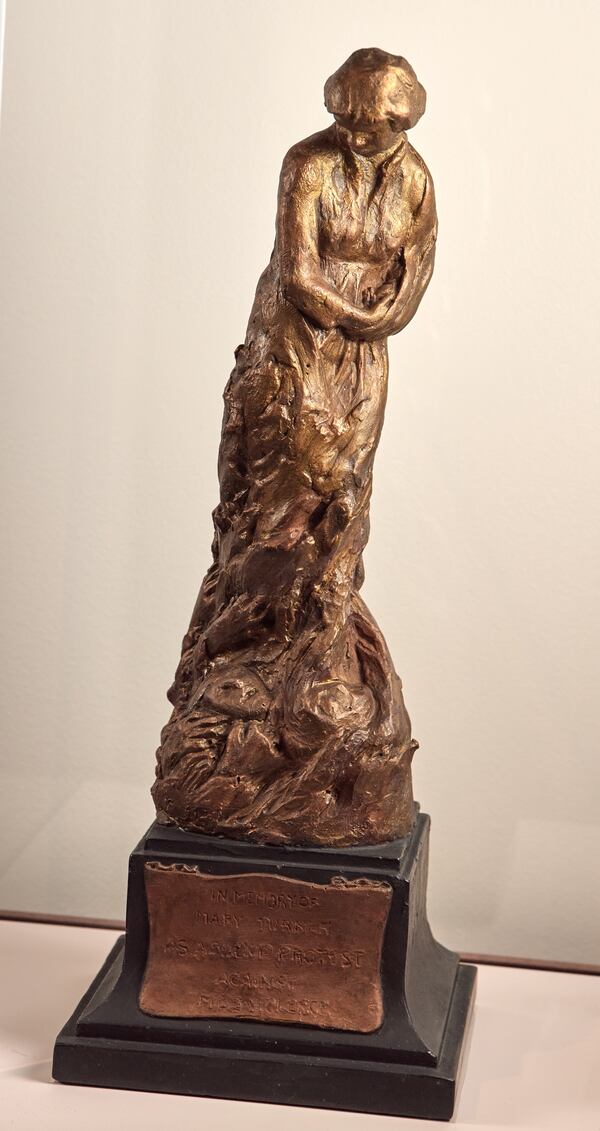 The brutal murder of Mary Turner near Valdosta inspired many works of art. This sculpture by  Meta Vaux Warrick Fuller, "In Memory of Mary Turner As A Silent Protest Against Mob Violence," was created in 1919, a year after Turner's lynching. CONTRIBUTED