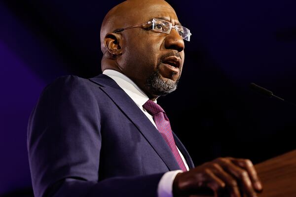 U.S. Sen. Raphael Warnock, D-Ga., on Friday sent a letter to Atlanta Mayor Andre Dickens asking pointed questions regarding the city’s handling of petitions for a referendum on the proposed public safety training center. (Natrice Miller/natrice.miller@ajc.com)  