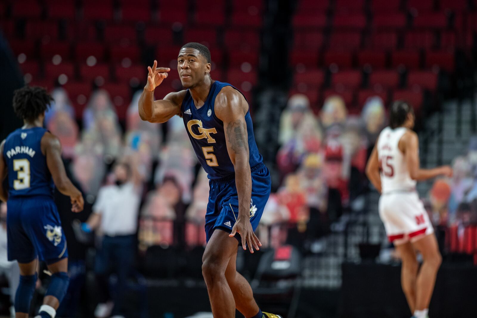 Georgia Tech forward Moses Wright in the Yellow Jackets' 75-64 win over Nebraska Dec. 9, 2020 in Lincoln, Neb.