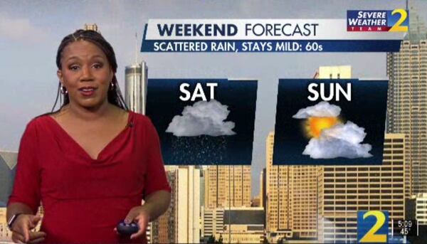 Scattered showers are in the forecast Saturday, but rain should be clearing out Sunday, according to Channel 2 Action News.