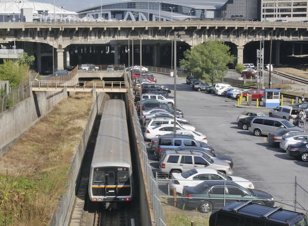 An overview of “the Gulch” looking west from Forsyth St. toward Philips Arena and the Georgia Dome. “The Gulch” contains existing MARTA and railroad lines. BOB ANDRES / BANDRES@AJC.COM