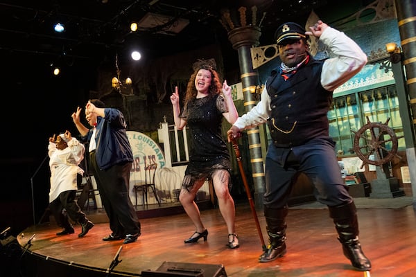 From left: Chef (BriAnne Knights), Teddy (Trevor Rayshay Perry), Mary (Noelle McIntyre) and Captain (Alexander Hudson) perform the fun choreography of Kari Twyman in "Hot Jambalaya." Courtesy of Casey Gardner Ford