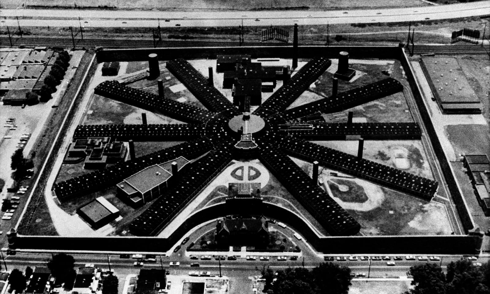 FILE - Holmesburg Prison, in the northeast section of Philadelphia, 1970. (AP Photo/Bill Achatz, File)