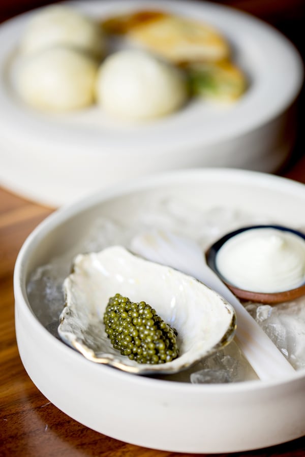 Candler Park's elegant Lazy Betty features a caviar service that can be added to its multi-course tasting menu. Courtesy of Blue Hominy PR / Kate Blohm