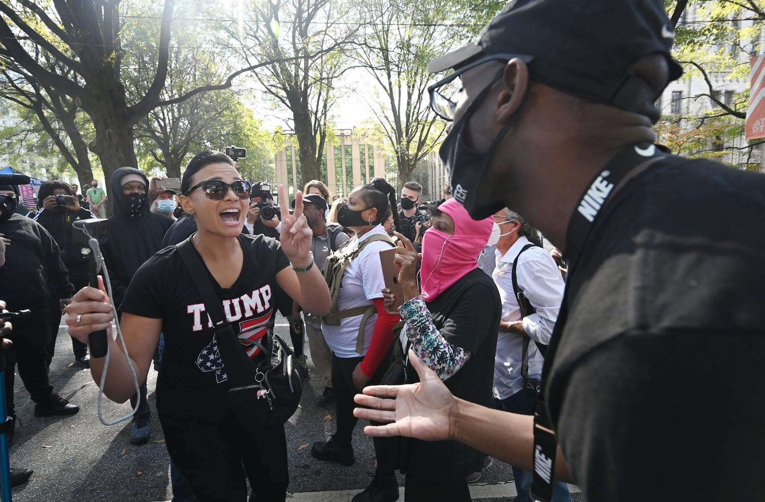 Trump supporters gather for protests in downtown Atlanta