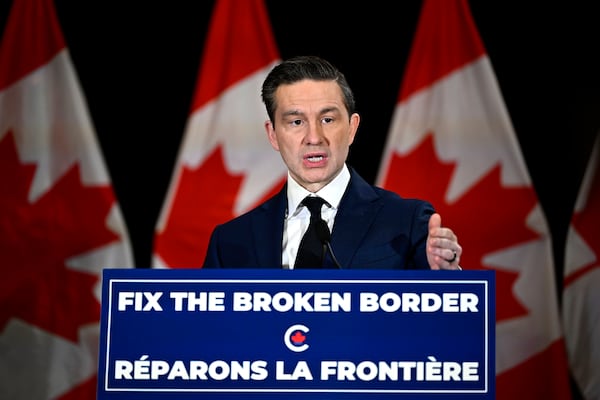 FILE - Canada Conservative Leader Pierre Poilievre holds a news conference in Ottawa, Dec. 1, 2024. (Justin Tang/The Canadian Press via AP, File)