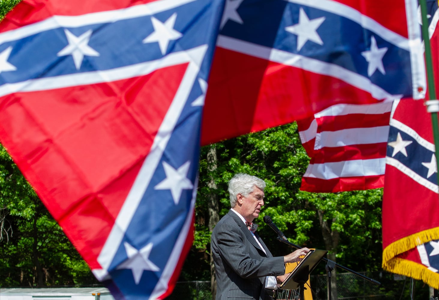 Sons of Confederate Veterans rally in Stone Mountain park