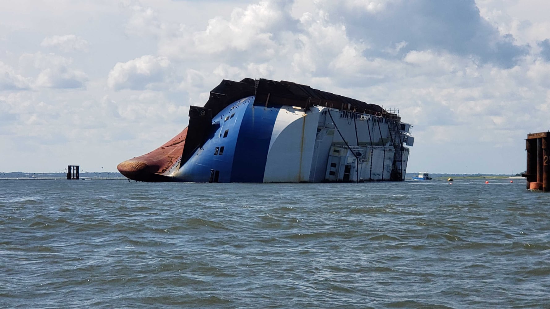 One year later, Golden Ray still in St. Simons Sound