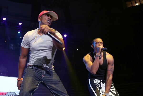 June 20, 2015 -- ATLANTA -- Ludacris with surprise guest Mystikal at Birthday Bash 20 at Philips Arena. (Akili-Casundria Ramsess/Special to the AJC)