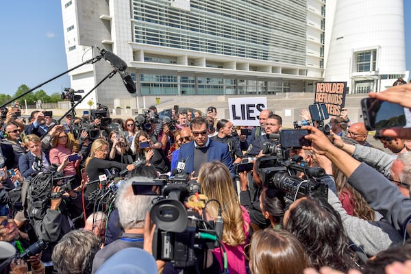 U.S. Rep. George Santos (R-N.Y.) leaves federal court in Central Islip, N.Y., May 10, 2023. The scandal-plagued congressman, who ran on a life story littered with lies, was charged in a wide-ranging indictment with wire fraud, money laundering, stealing public funds and lying on federal disclosure forms. (Johnny Milano/The New York Times)
                      