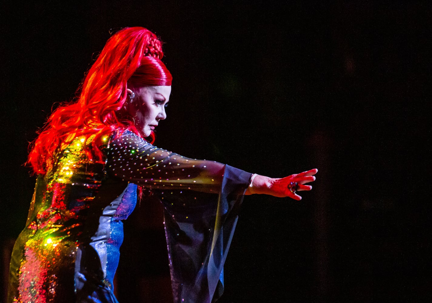 Kate Pierson of the B-52s performs on the band's farewell tour at the Fox Theatre on Friday, January 6, 2022. The band's three final Atlanta dates are Friday-Sunday, Jan. 6-8.  KC and the Sunshine Band were the special guests for the three sold-out shows. (Photo: Ryan Fleisher for The Atlanta Journal-Constitution)