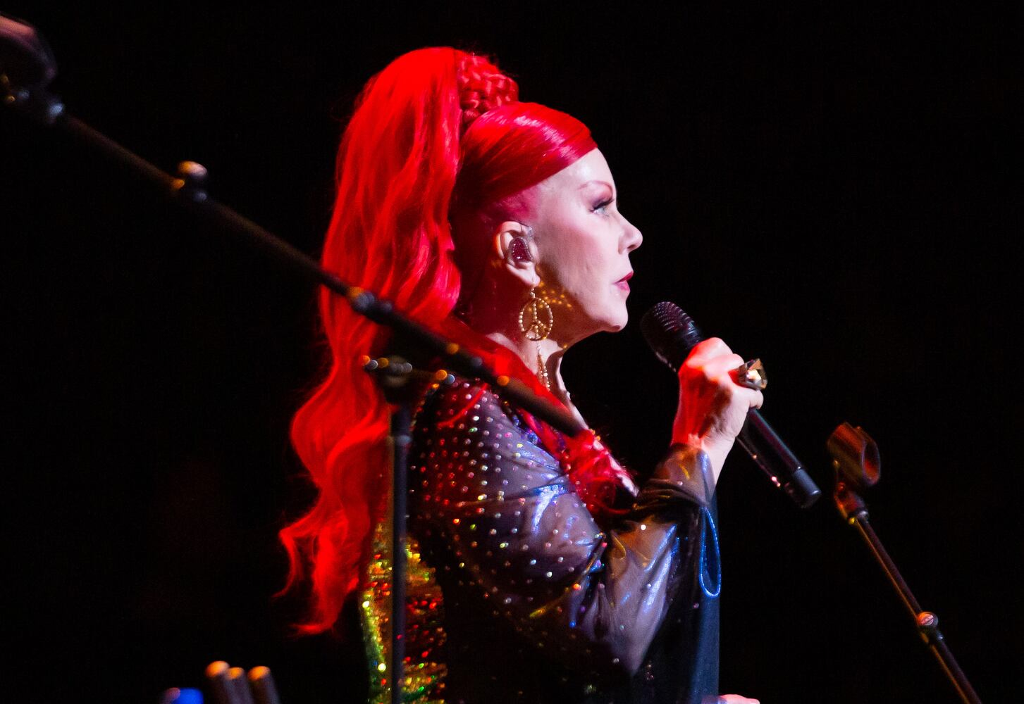 Kate Pierson of the B-52s performs on the band's farewell tour at the Fox Theatre on Friday, January 6, 2022. The band's three final Atlanta dates are Friday-Sunday, Jan. 6-8.  KC and the Sunshine Band were the special guests for the three sold-out shows. (Photo: Ryan Fleisher for The Atlanta Journal-Constitution)