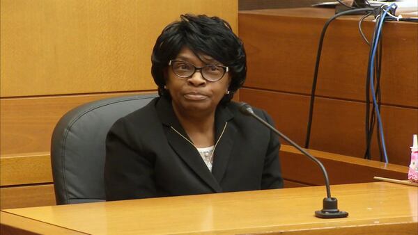 Elaine Williams, a paralegal at Corey Enterprises, testifies during the murder trial of Tex McIver on March 14, 2018 at the Fulton County Courthouse. (Channel 2 Action News)