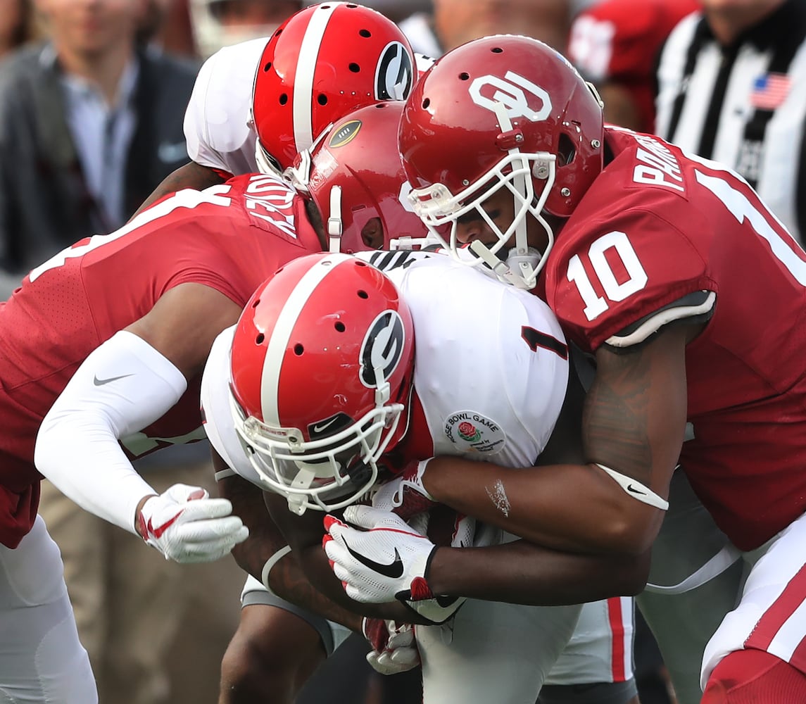 Photos: Bulldogs battle Sooners in Rose Bowl