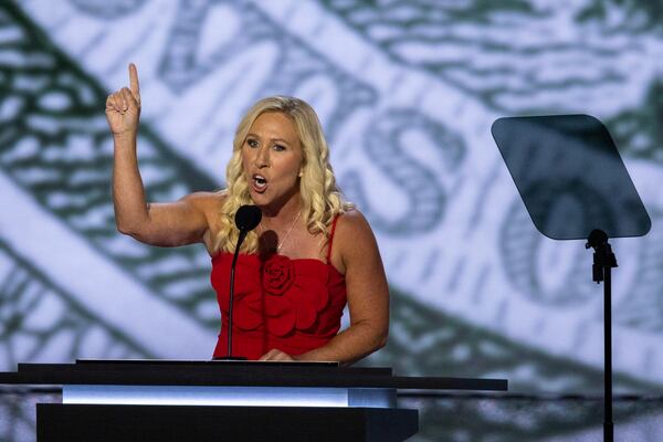 U.S. Rep. Marjorie Taylor Greene, R-Rome, speaks at the RNC.