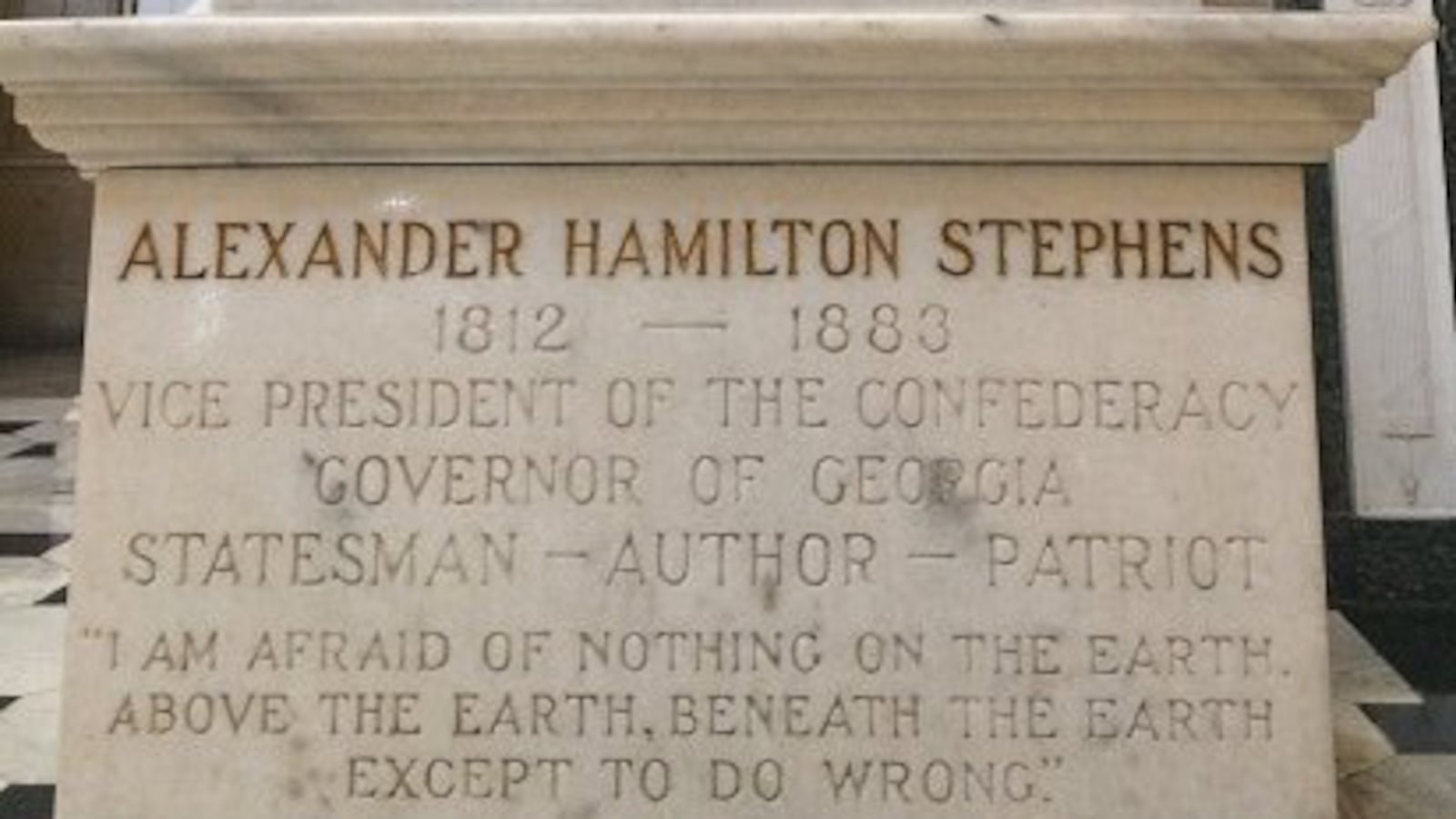 In his famous "Cornerstone Speech," Alexander Stephens called slavery the “natural and normal condition” of black people. In 2017, several of Stephens' relatives sought the removal of his statue from the Statuary Hall at the U.S. Capitol so "that the descendants of enslaved people no longer walk beneath them at work and on campus."