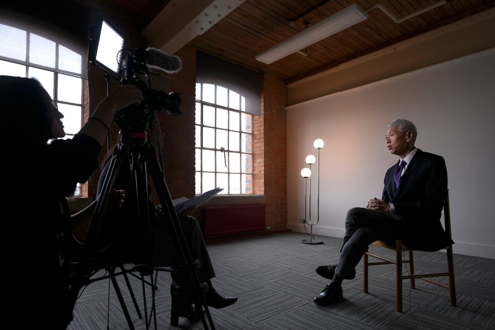 Lee Hsien Yang, who has been granted political asylum in the UK from what he called persecution in Singapore, as he is interviewed by Associated Press in London, Monday, Oct. 28, 2024. (AP Photo/Kirsty Wigglesworth)