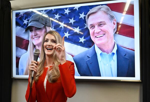 November 11, 2020 Marietta - Senator Kelly Loeffler speaks during a rally to unite Georgia conservatives behind U.S. Senators David Perdue and Kelly Loeffler ahead of the January 5th runoffs at Cobb County GOP Headquarters in Marietta on Wednesday, November 11, 2020. (Hyosub Shin / Hyosub.Shin@ajc.com)