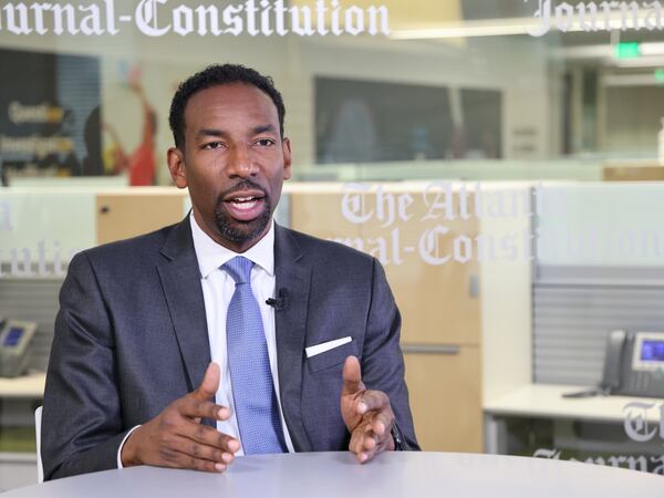 Councilman Andre Dickens talks with The Atlanta Journal-Constitution. (Tyson Horne/tyson.horne@ajc.com)