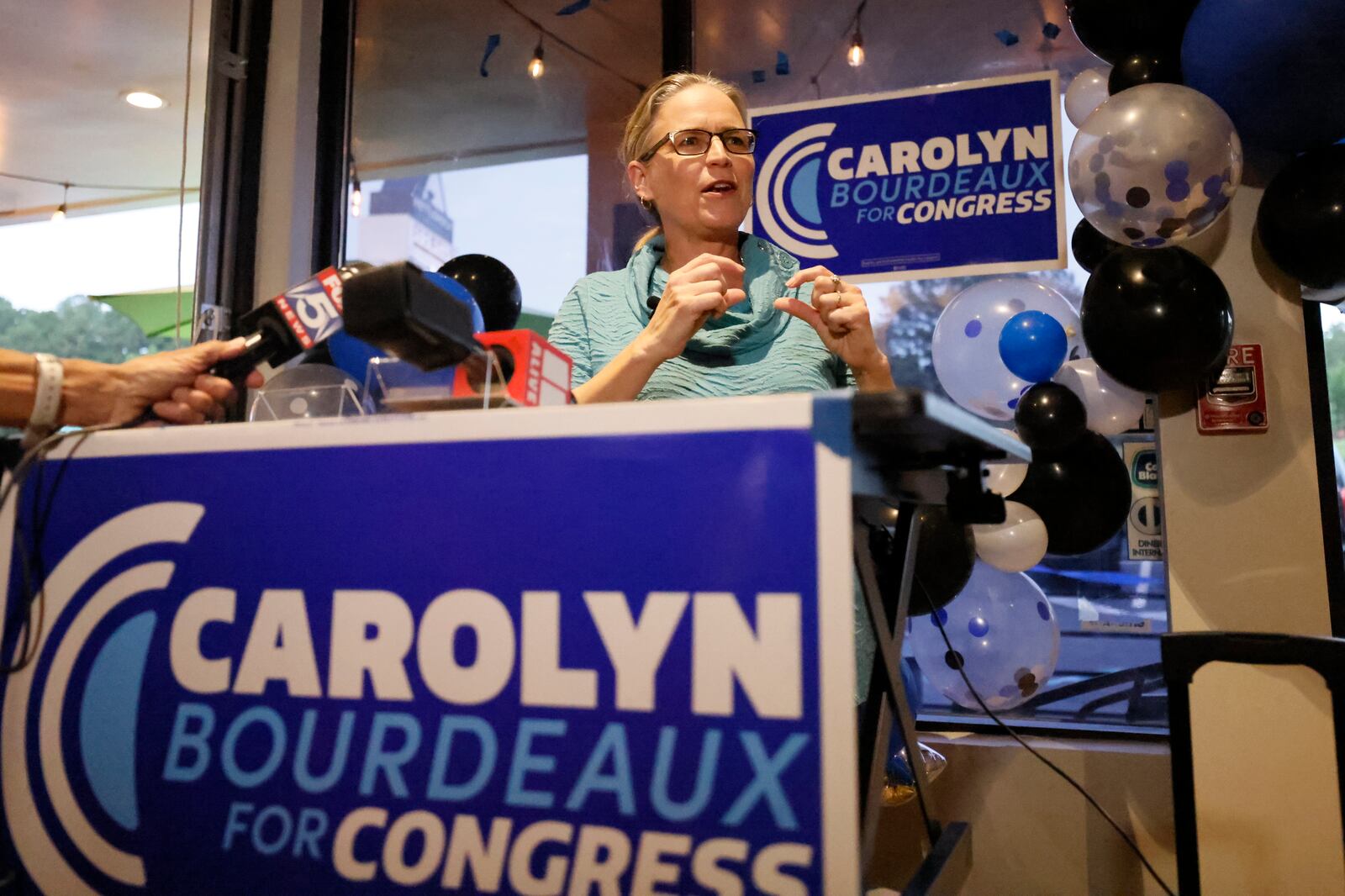 Former U.S. Rep. Carolyn Bourdeaux, who had called on President Joe Biden to pull out of the presidential race, was hopeful about Vice President Kamala Harris taking his place at the top of the ticket. “If she positions herself correctly, Harris may be able both to drive up the Black vote sky high, energize Asians and other immigrant communities, and pull in suburban moderates,” Bourdeaux said. “Her profile is the kind that can do this.” Miguel Martinez / miguel.martinezjimenez@ajc.com