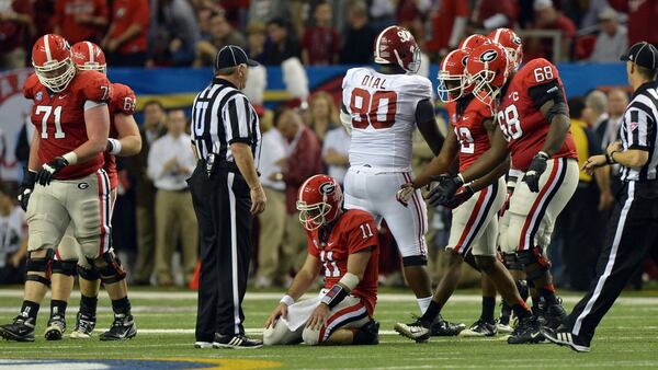 Georgia’s hope for a national title fell short against Alabama in the SEC Championship game Dec. 1, 2012, at the Georgia  Dome in Atlanta.