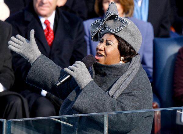 Singer Aretha Franklin performs during the inauguration ceremony for President Barack Obama at the U.S. Capitol in Washington on Jan. 20, 2009.