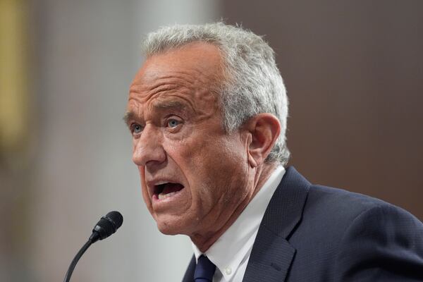 Robert F. Kennedy Jr., President Donald Trump's choice to be Secretary of Health and Human Services, appears before the Senate Finance Committee for his confirmation hearing at the Capitol in Washington, Wednesday, Jan. 29, 2025. (AP Photo/J. Scott Applewhite)