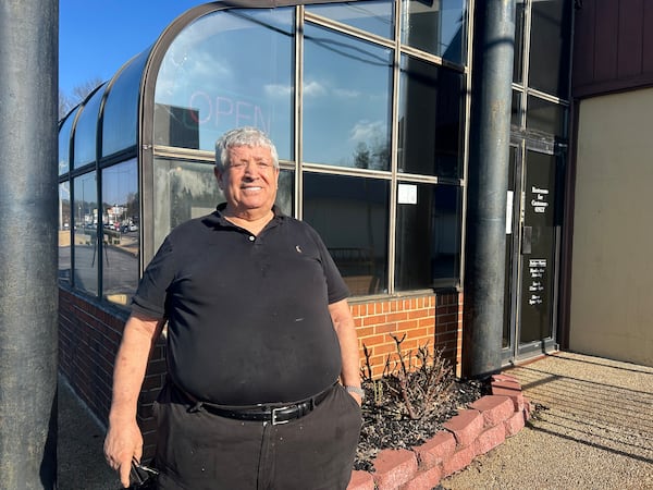 Manuel Magana, co-owner of El Torero Mexican Restaurant in Chamblee, stands in front of the eatery on Dec. 21, its final day of service. Managa and wife Carol opened the restaurant in 1981. (Olivia Wakim/AJC)