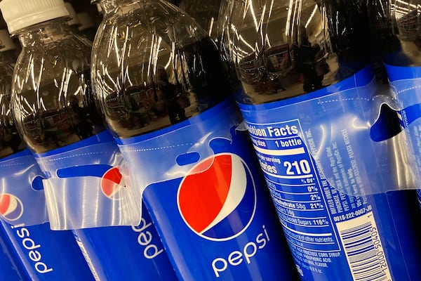 FILE - Bottles of Pepsi are displayed in a grocery store, in Ill., on Feb. 10, 2022. (AP Photo/Nam Y. Huh, File)