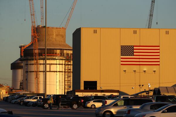 A construction entrance to Plant Vogtle's Units 3 and 4 is shown on Tuesday, Dec 14, 2021, in Waynesboro, Georgia. Monitors for the PSC recently foreshadowed the possibility of more delays to the reactors' completion. “Curtis Compton / Curtis.Compton@ajc.com”`