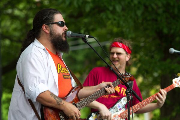 The Colin Alvarez Band plays for the early crowd at the Bluesberry & Beer Festival in Norcross, Ga., on Saturday, June 16, 2018. STEVE SCHAEFER / SPECIAL TO THE AJC