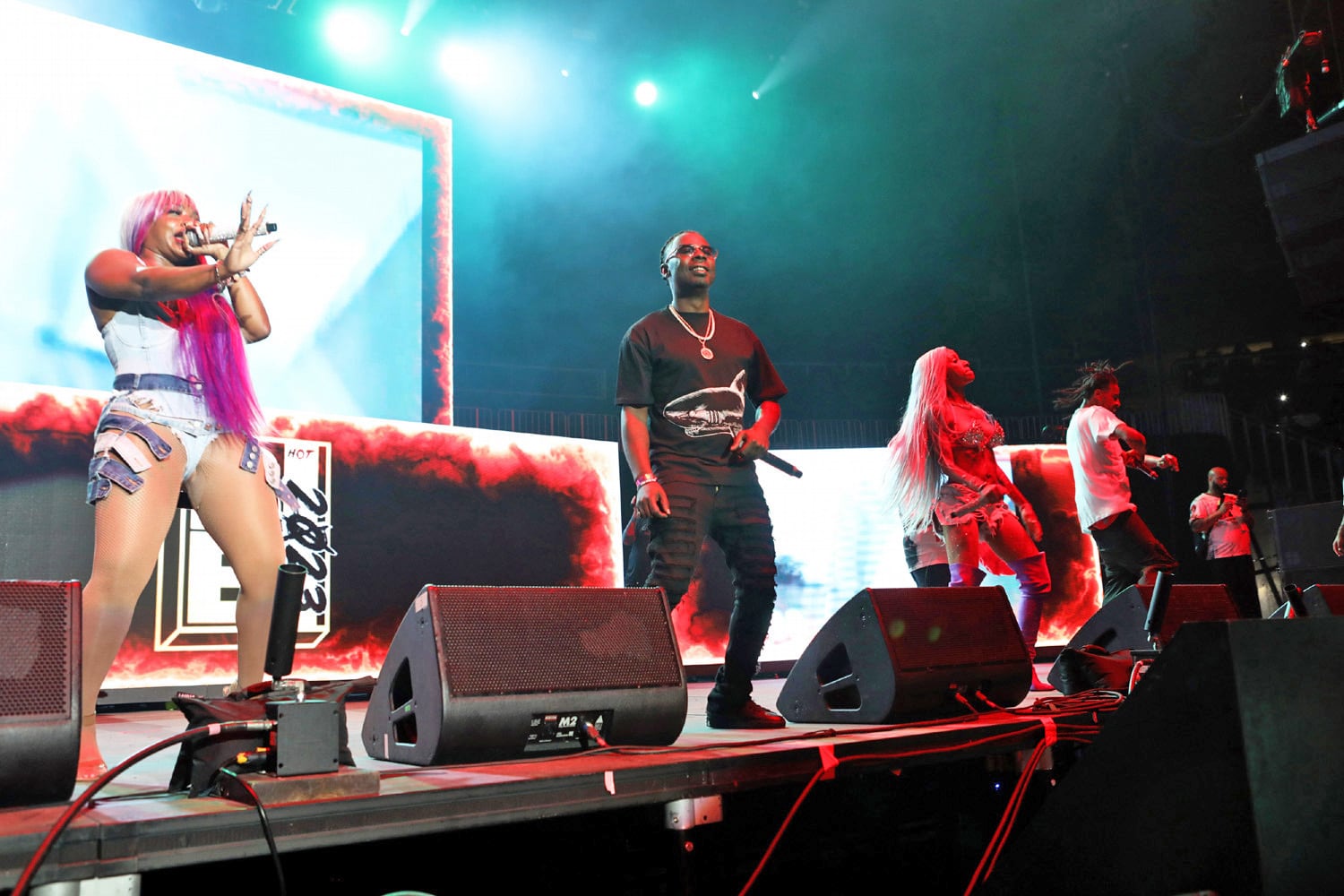 Crime Mob, 21 Savage, Cardi B, T.I., DaBaby. GloRilla, Latto, Finesse2Tymes, NLE Choppa, Pastor Troy, and other artists were featured at the annual Hot 107.9 Birthday Bash ATL. The sold-out concert took place Saturday, June 17, 2023, at State Farm Arena. Credit: Robb Cohen for the Atlanta Journal-Constitution