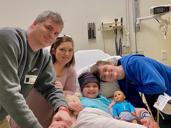 Lexy McRae, 12, with dad Michael, mom Katy and brother Peyton. Lexy has osteosarcoma. 
Photo courtesy of Children's Healthcare of Atlanta