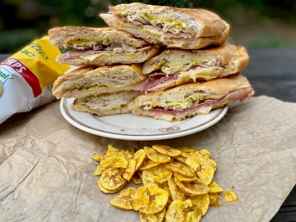 Cubanos ATL focuses mainly on Cuban sandwiches. Shown here are El Miami (classic); El Tampa (with salami) and El Pollo (made with jerk-spice-rubbed deli chicken); they are $11.99 each.
Wendell Brock for The Atlanta Journal-Constitution